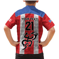 Puerto Rico Football Custom Family Matching Mermaid Dress and Hawaiian Shirt Come On El Huracan Azul