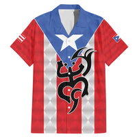 Puerto Rico Football Custom Family Matching Mermaid Dress and Hawaiian Shirt Come On El Huracan Azul