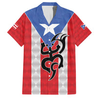 Puerto Rico Football Custom Family Matching Off The Shoulder Long Sleeve Dress and Hawaiian Shirt Come On El Huracan Azul