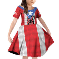 Puerto Rico Football Custom Family Matching Off Shoulder Short Dress and Hawaiian Shirt Come On El Huracan Azul