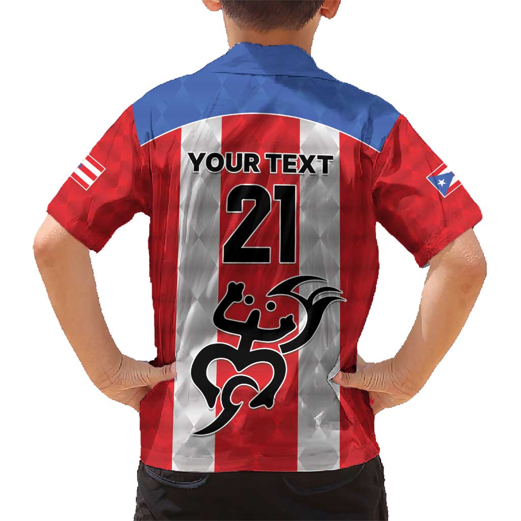 Puerto Rico Football Custom Family Matching Short Sleeve Bodycon Dress and Hawaiian Shirt Come On El Huracan Azul