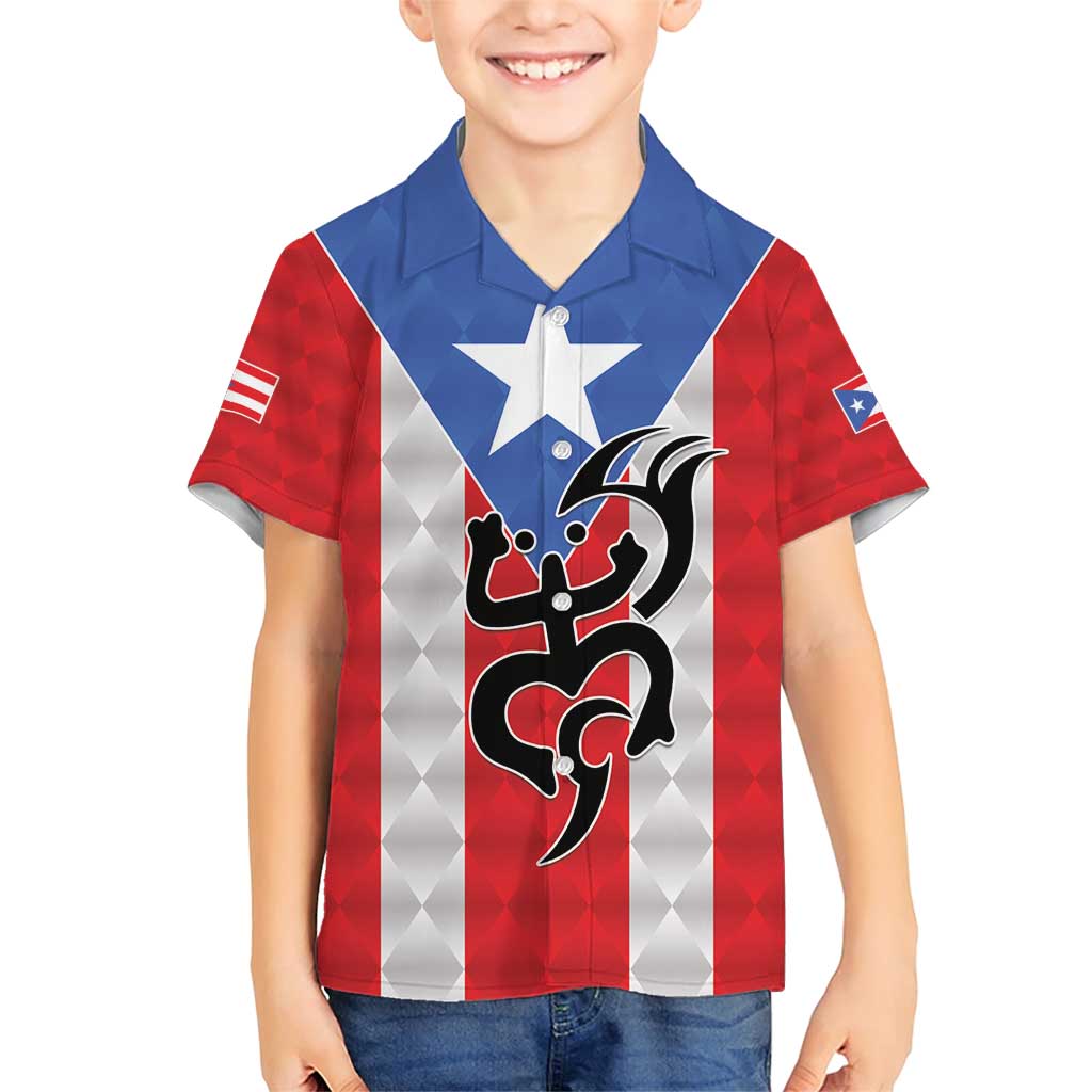 Puerto Rico Football Custom Family Matching Short Sleeve Bodycon Dress and Hawaiian Shirt Come On El Huracan Azul