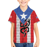 Puerto Rico Football Custom Family Matching Short Sleeve Bodycon Dress and Hawaiian Shirt Come On El Huracan Azul