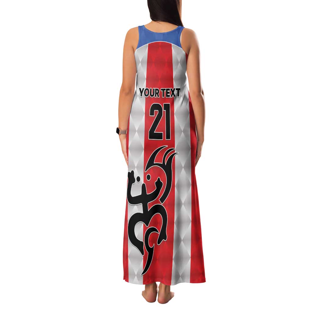 Puerto Rico Football Custom Family Matching Tank Maxi Dress and Hawaiian Shirt Come On El Huracan Azul