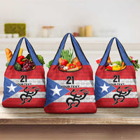 Puerto Rico Football Custom Grocery Bag Come On El Huracan Azul