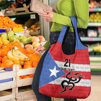 Puerto Rico Football Custom Grocery Bag Come On El Huracan Azul