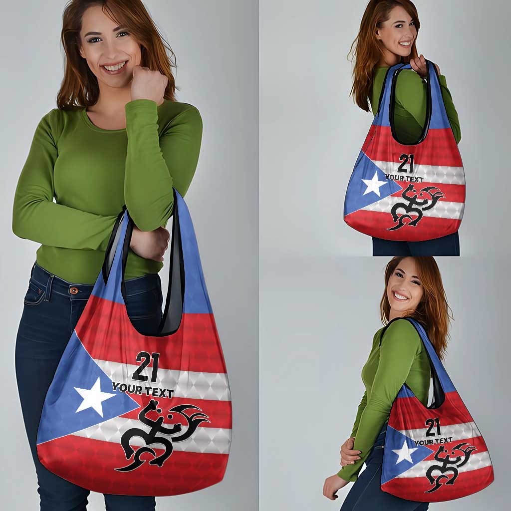 Puerto Rico Football Custom Grocery Bag Come On El Huracan Azul