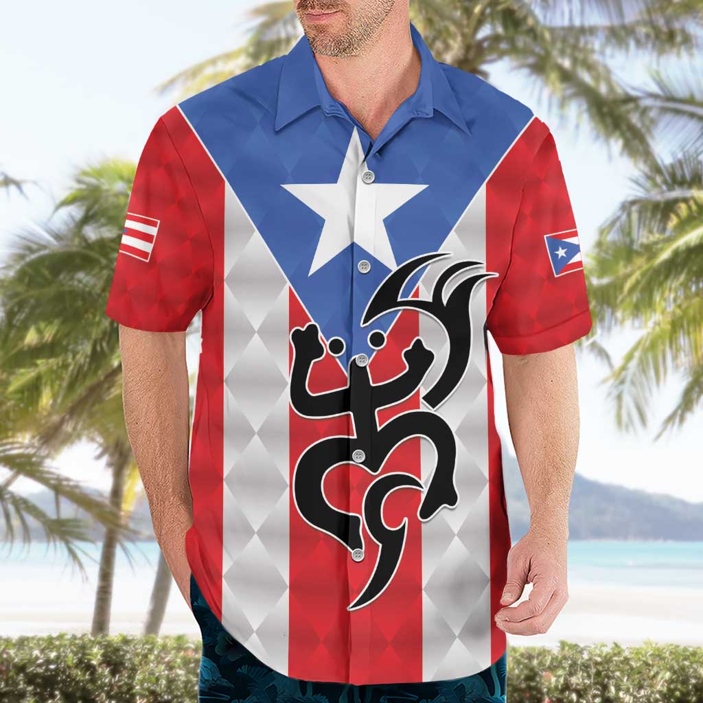 Puerto Rico Football Custom Hawaiian Shirt Come On El Huracan Azul