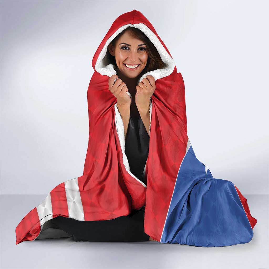 Puerto Rico Football Custom Hooded Blanket Come On El Huracan Azul