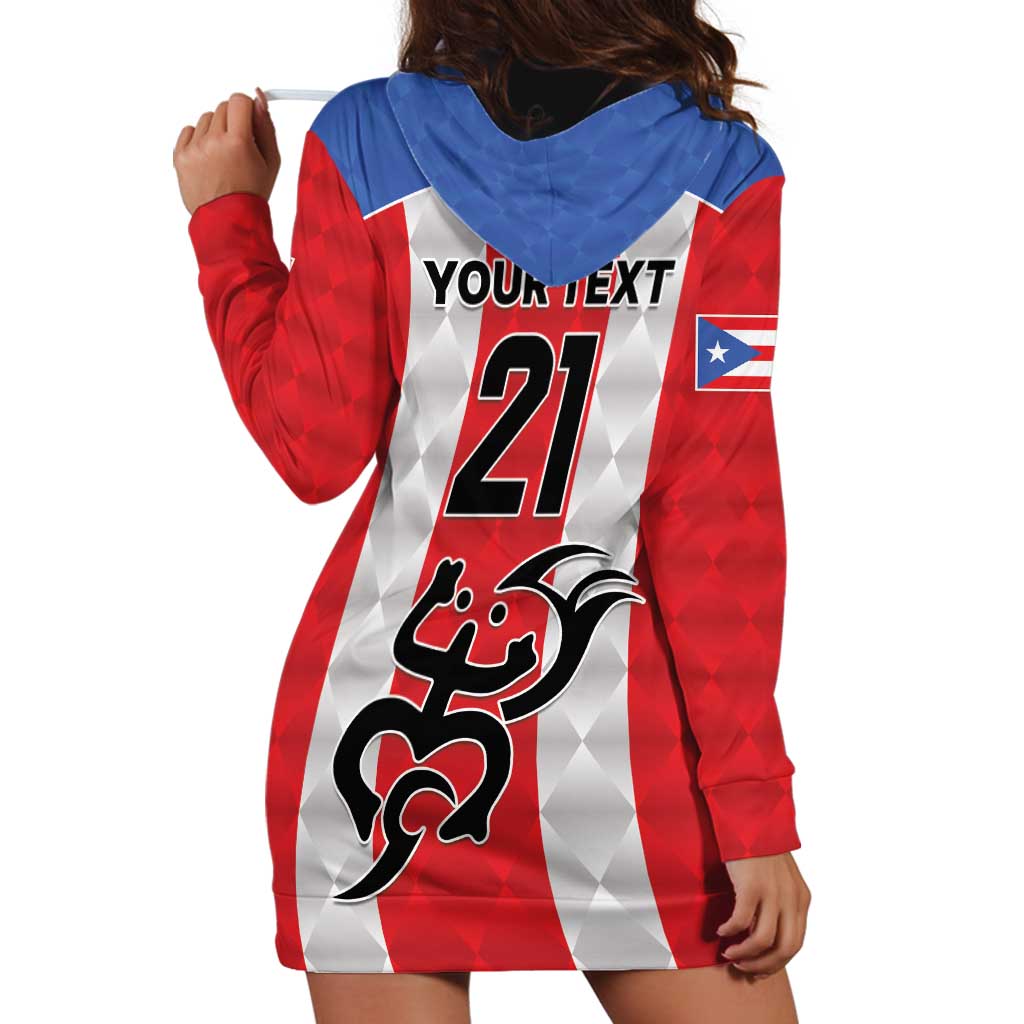 Puerto Rico Football Custom Hoodie Dress Come On El Huracan Azul