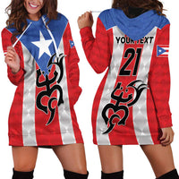 Puerto Rico Football Custom Hoodie Dress Come On El Huracan Azul