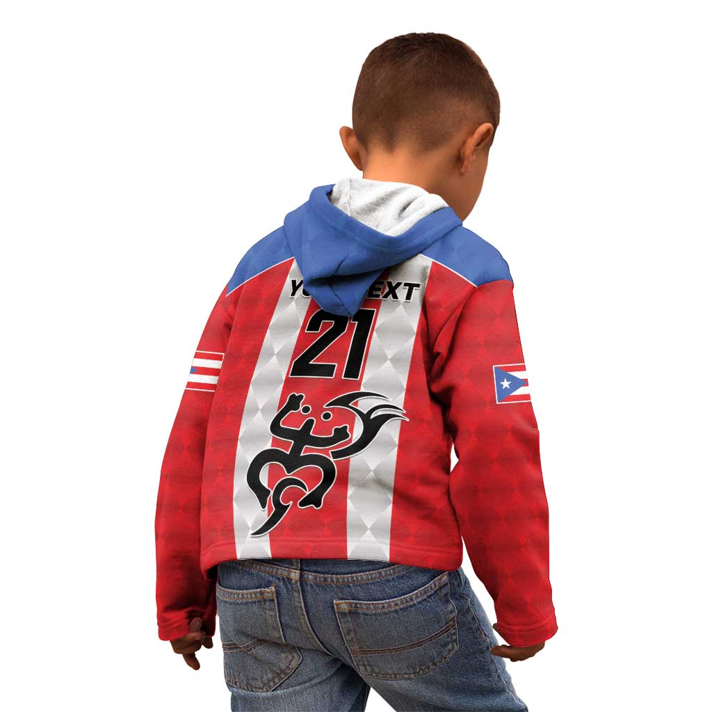 Puerto Rico Football Custom Kid Hoodie Come On El Huracan Azul