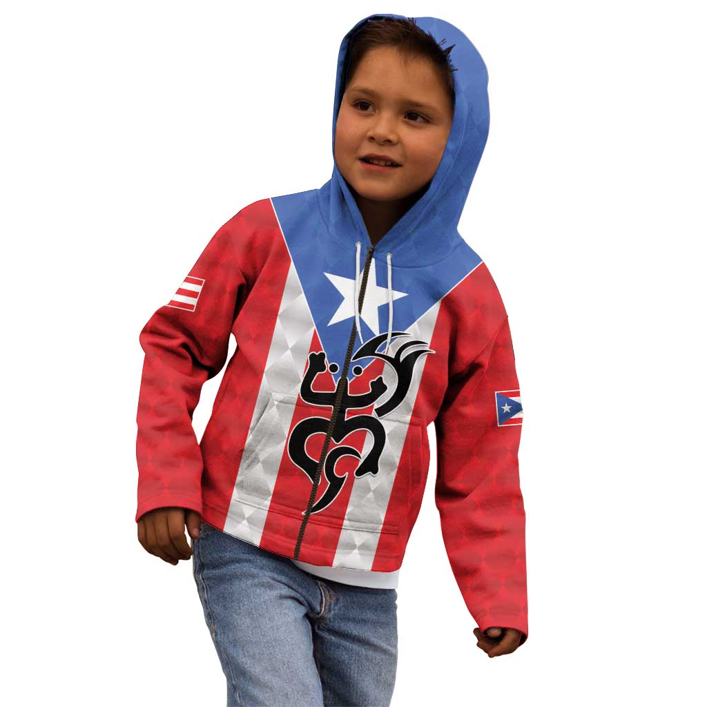 Puerto Rico Football Custom Kid Hoodie Come On El Huracan Azul