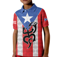 Puerto Rico Football Custom Kid Polo Shirt Come On El Huracan Azul