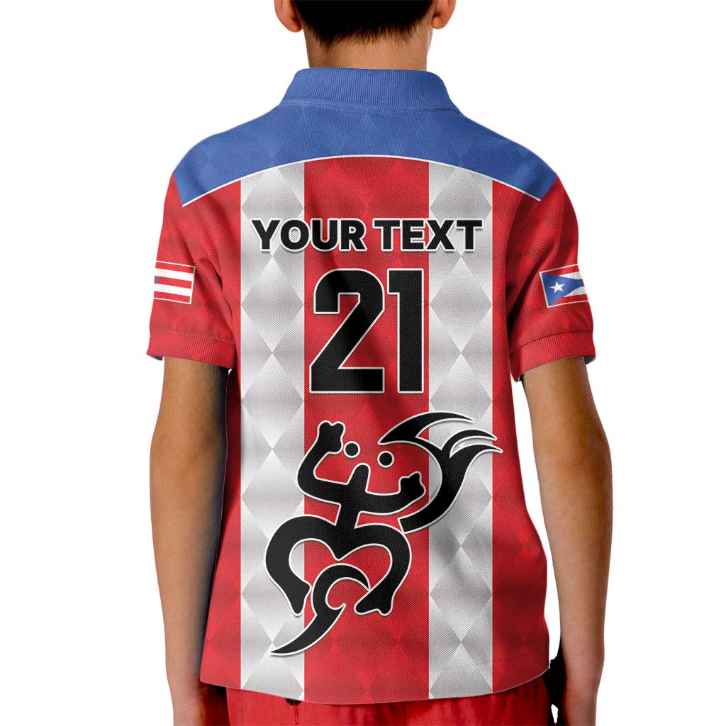 Puerto Rico Football Custom Kid Polo Shirt Come On El Huracan Azul