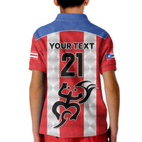 Puerto Rico Football Custom Kid Polo Shirt Come On El Huracan Azul