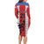 Puerto Rico Football Custom Long Sleeve Bodycon Dress Come On El Huracan Azul