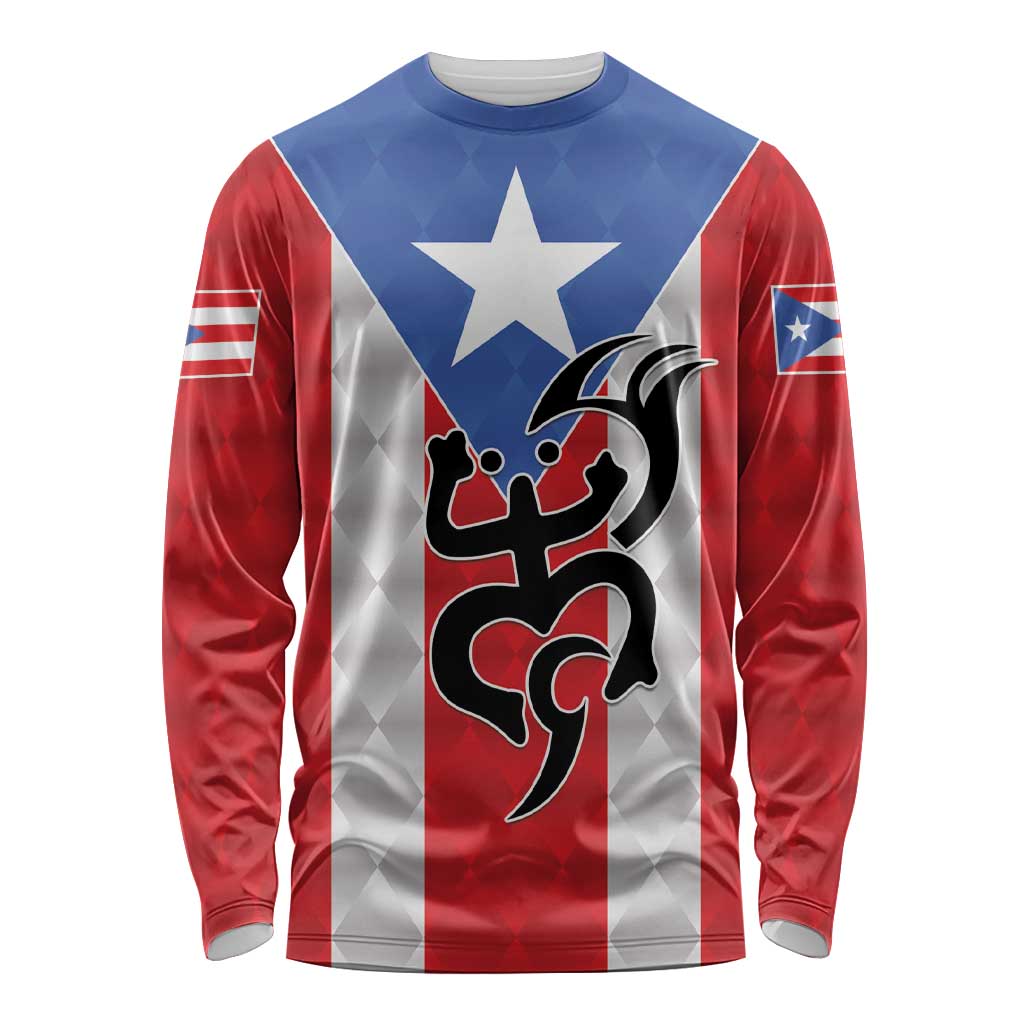 Puerto Rico Football Custom Long Sleeve Shirt Come On El Huracan Azul