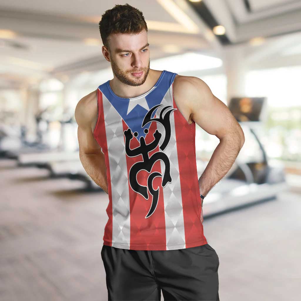 Puerto Rico Football Custom Men Tank Top Come On El Huracan Azul