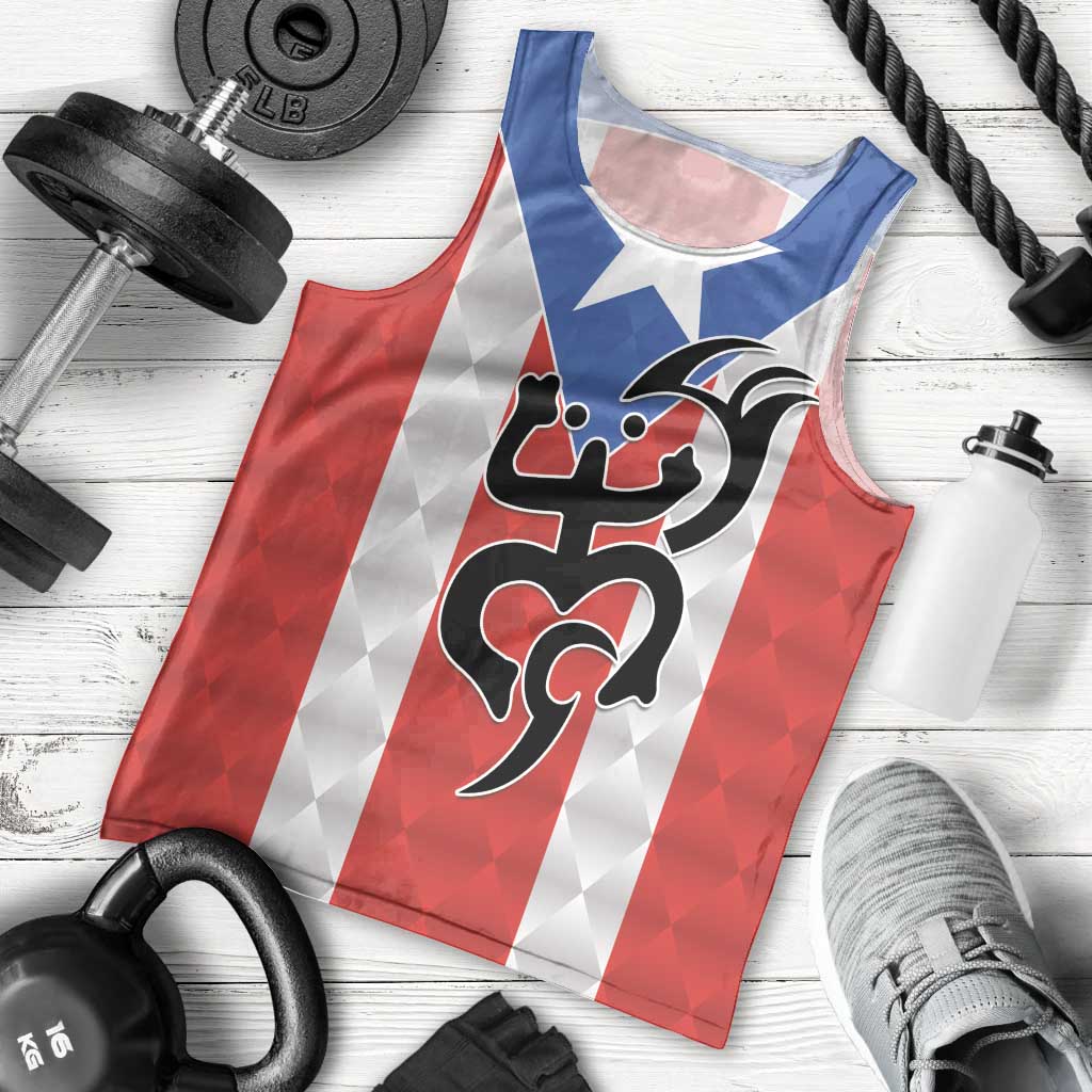 Puerto Rico Football Custom Men Tank Top Come On El Huracan Azul