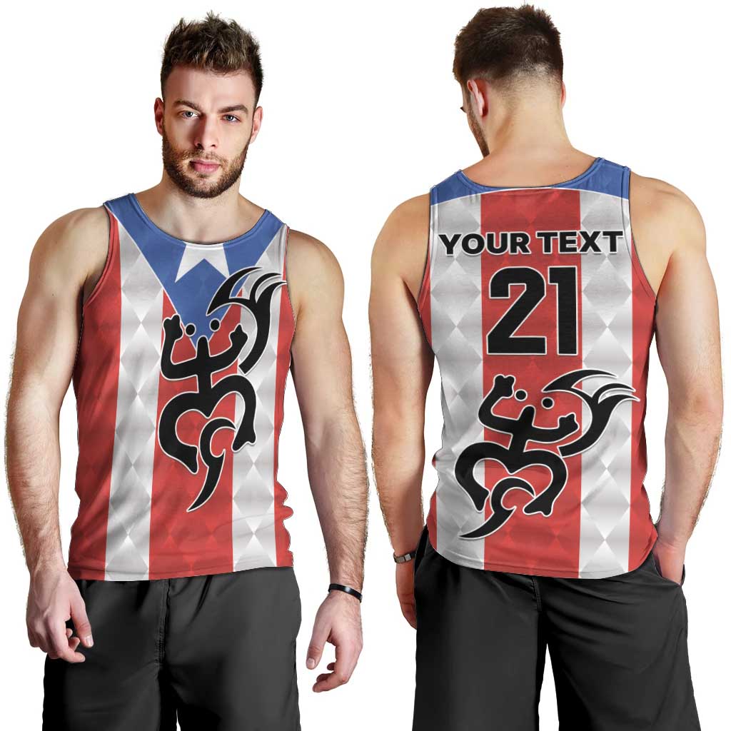 Puerto Rico Football Custom Men Tank Top Come On El Huracan Azul