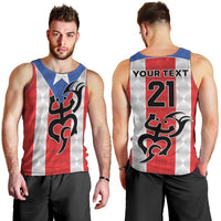 Puerto Rico Football Custom Men Tank Top Come On El Huracan Azul