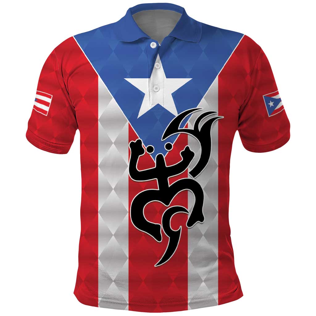 Puerto Rico Football Custom Polo Shirt Come On El Huracan Azul