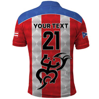 Puerto Rico Football Custom Polo Shirt Come On El Huracan Azul