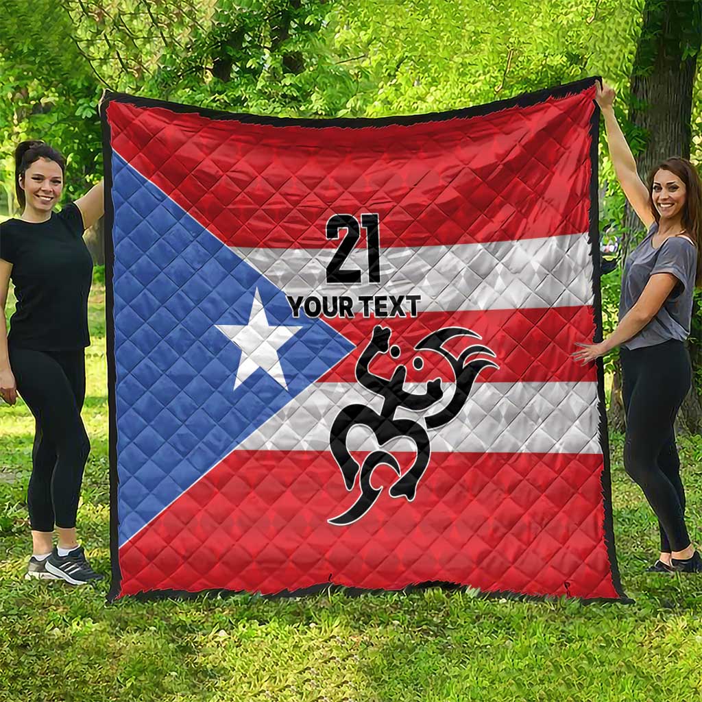 Puerto Rico Football Custom Quilt Come On El Huracan Azul