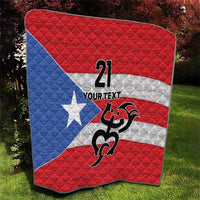 Puerto Rico Football Custom Quilt Come On El Huracan Azul