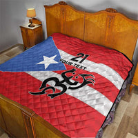 Puerto Rico Football Custom Quilt Come On El Huracan Azul