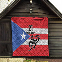 Puerto Rico Football Custom Quilt Come On El Huracan Azul