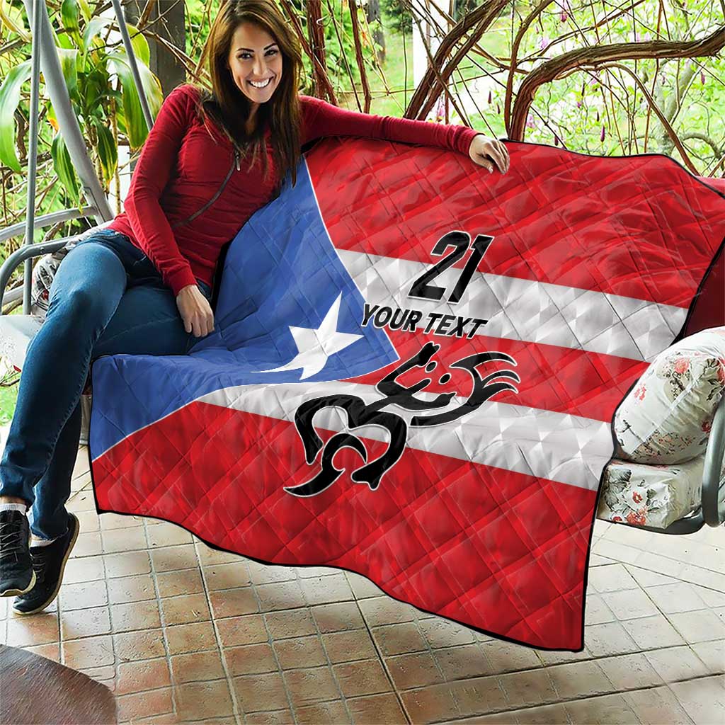 Puerto Rico Football Custom Quilt Come On El Huracan Azul
