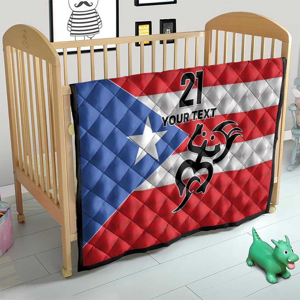 Puerto Rico Football Custom Quilt Come On El Huracan Azul