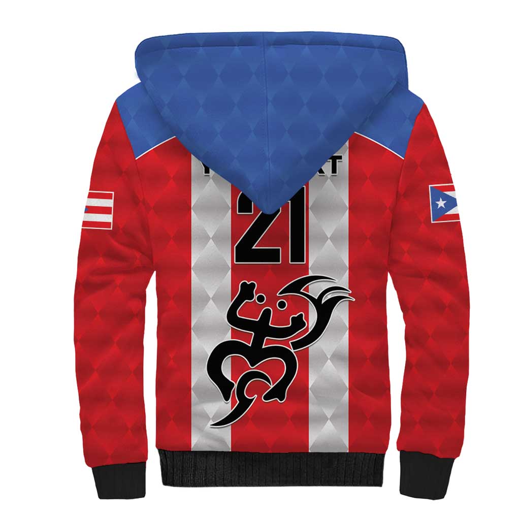 Puerto Rico Football Custom Sherpa Hoodie Come On El Huracan Azul