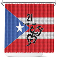 Puerto Rico Football Custom Shower Curtain Come On El Huracan Azul