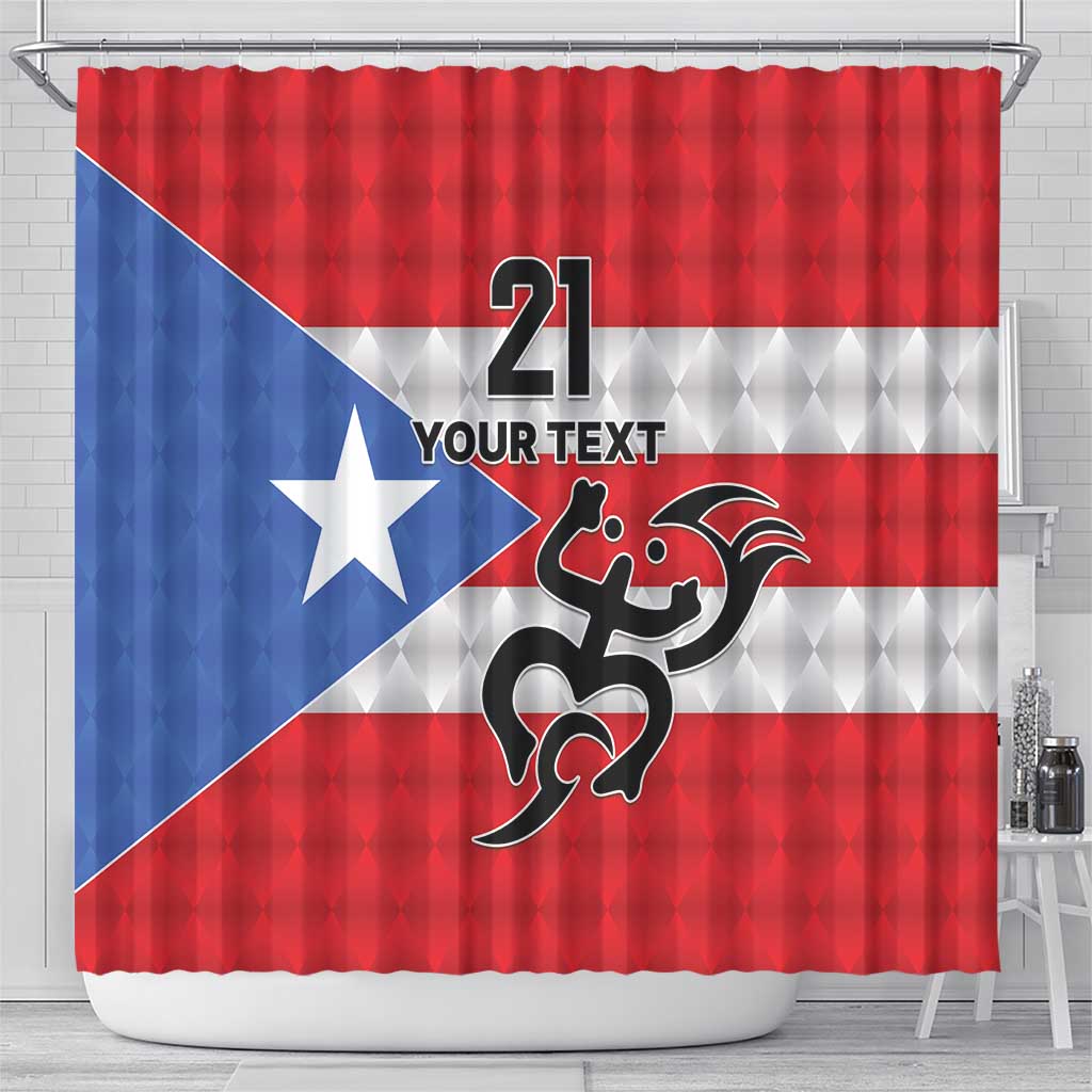 Puerto Rico Football Custom Shower Curtain Come On El Huracan Azul