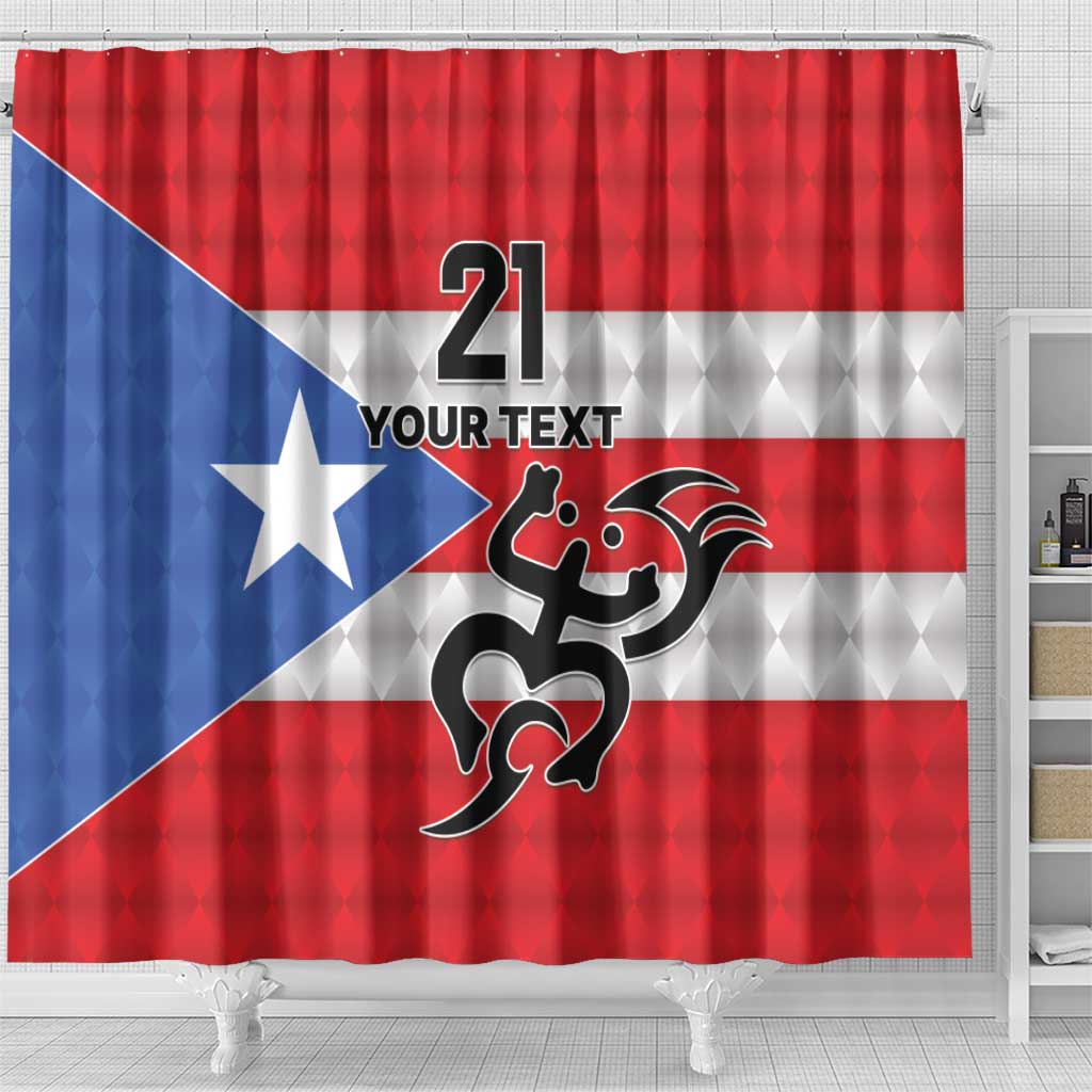 Puerto Rico Football Custom Shower Curtain Come On El Huracan Azul