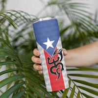 Puerto Rico Football Custom Skinny Tumbler Come On El Huracan Azul