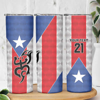 Puerto Rico Football Custom Skinny Tumbler Come On El Huracan Azul