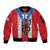 Puerto Rico Football Custom Sleeve Zip Bomber Jacket Come On El Huracan Azul