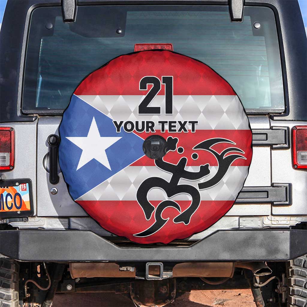 Puerto Rico Football Custom Spare Tire Cover Come On El Huracan Azul