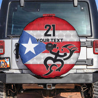 Puerto Rico Football Custom Spare Tire Cover Come On El Huracan Azul