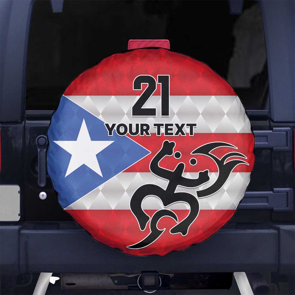 Puerto Rico Football Custom Spare Tire Cover Come On El Huracan Azul