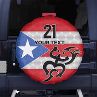 Puerto Rico Football Custom Spare Tire Cover Come On El Huracan Azul