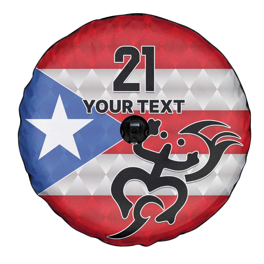 Puerto Rico Football Custom Spare Tire Cover Come On El Huracan Azul