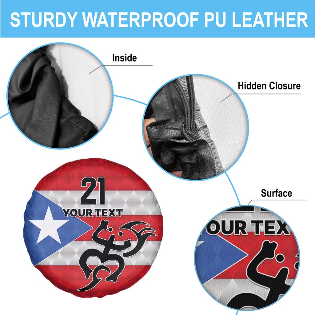 Puerto Rico Football Custom Spare Tire Cover Come On El Huracan Azul