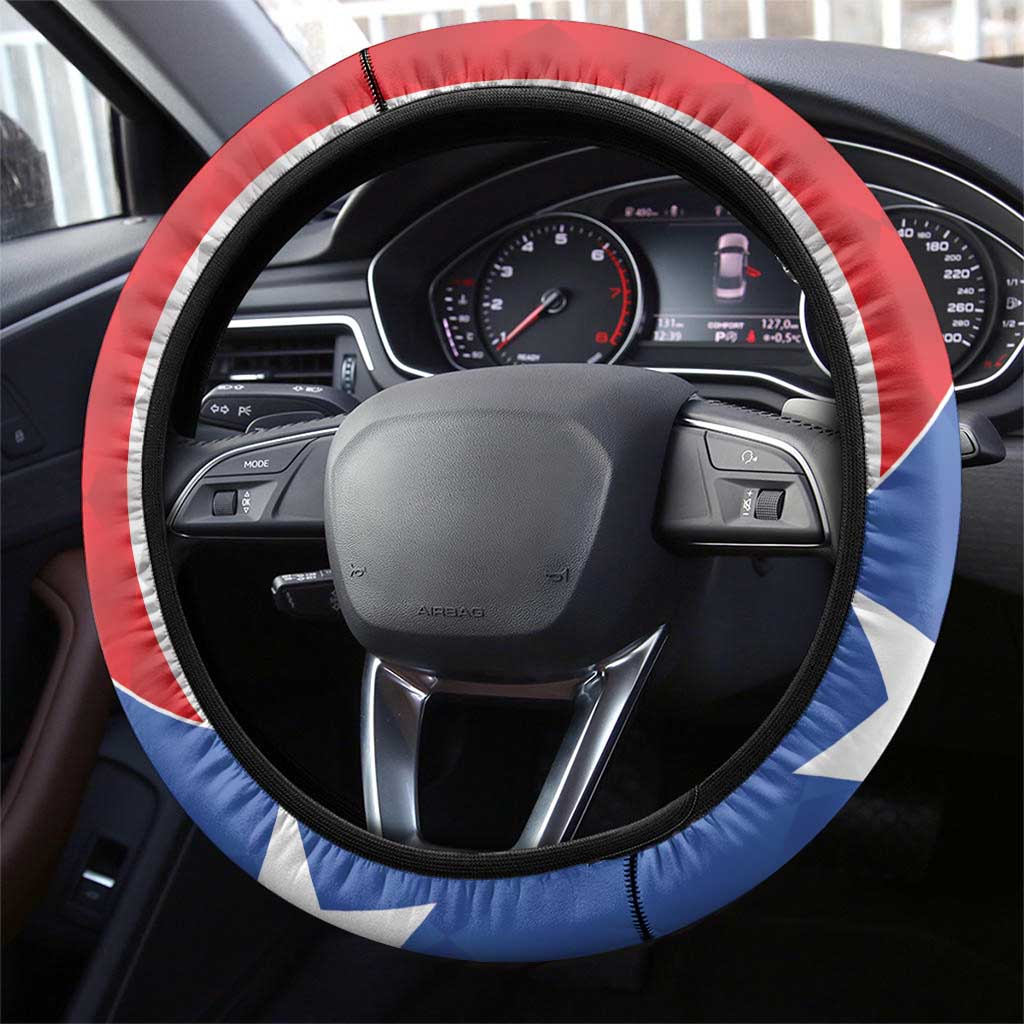 Puerto Rico Football Steering Wheel Cover Come On El Huracan Azul