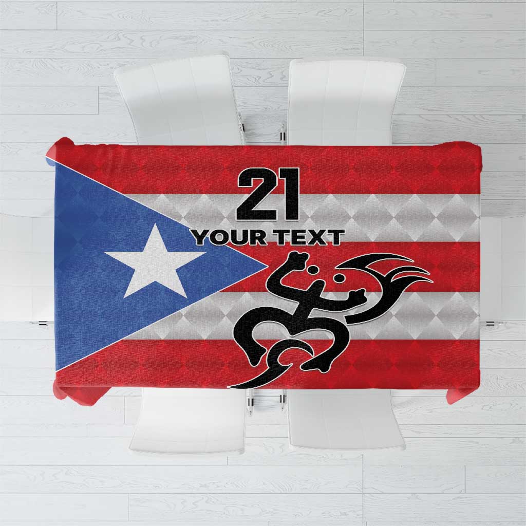Puerto Rico Football Custom Tablecloth Come On El Huracan Azul