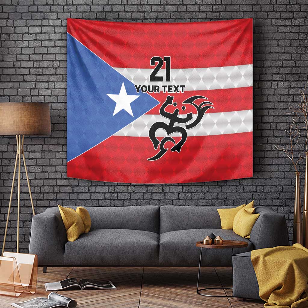 Puerto Rico Football Custom Tapestry Come On El Huracan Azul
